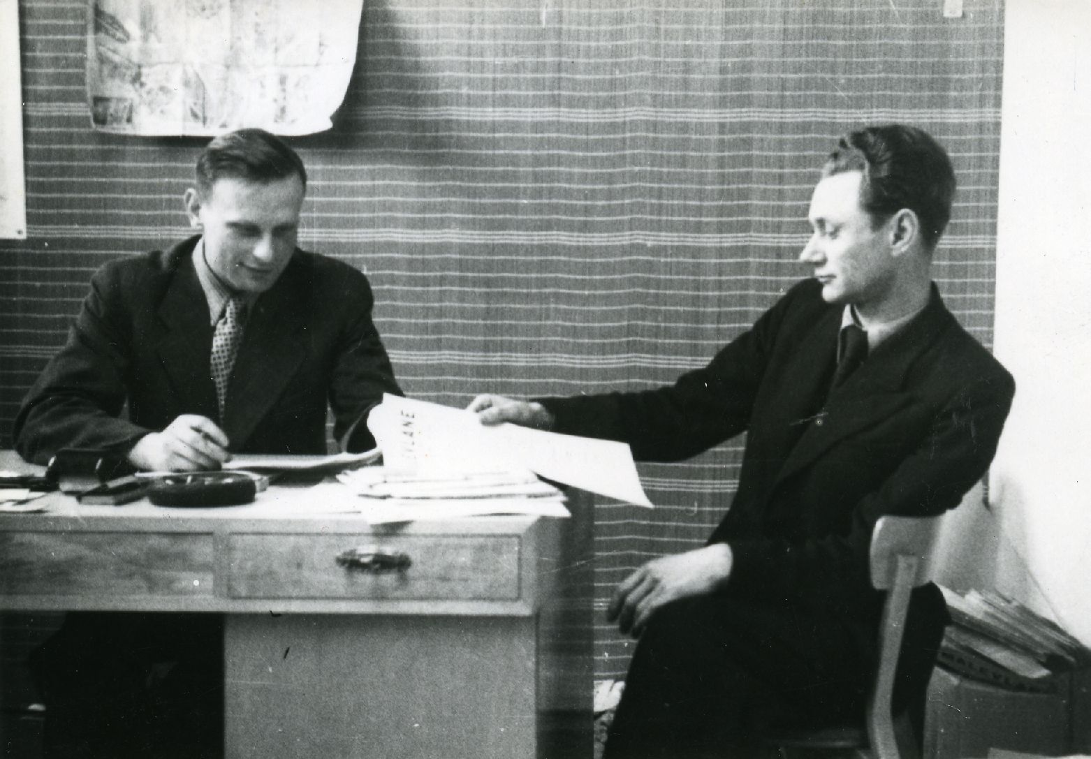 Valev Uibopuu and Karl Ristikivi in Helsinki 1943/44. A