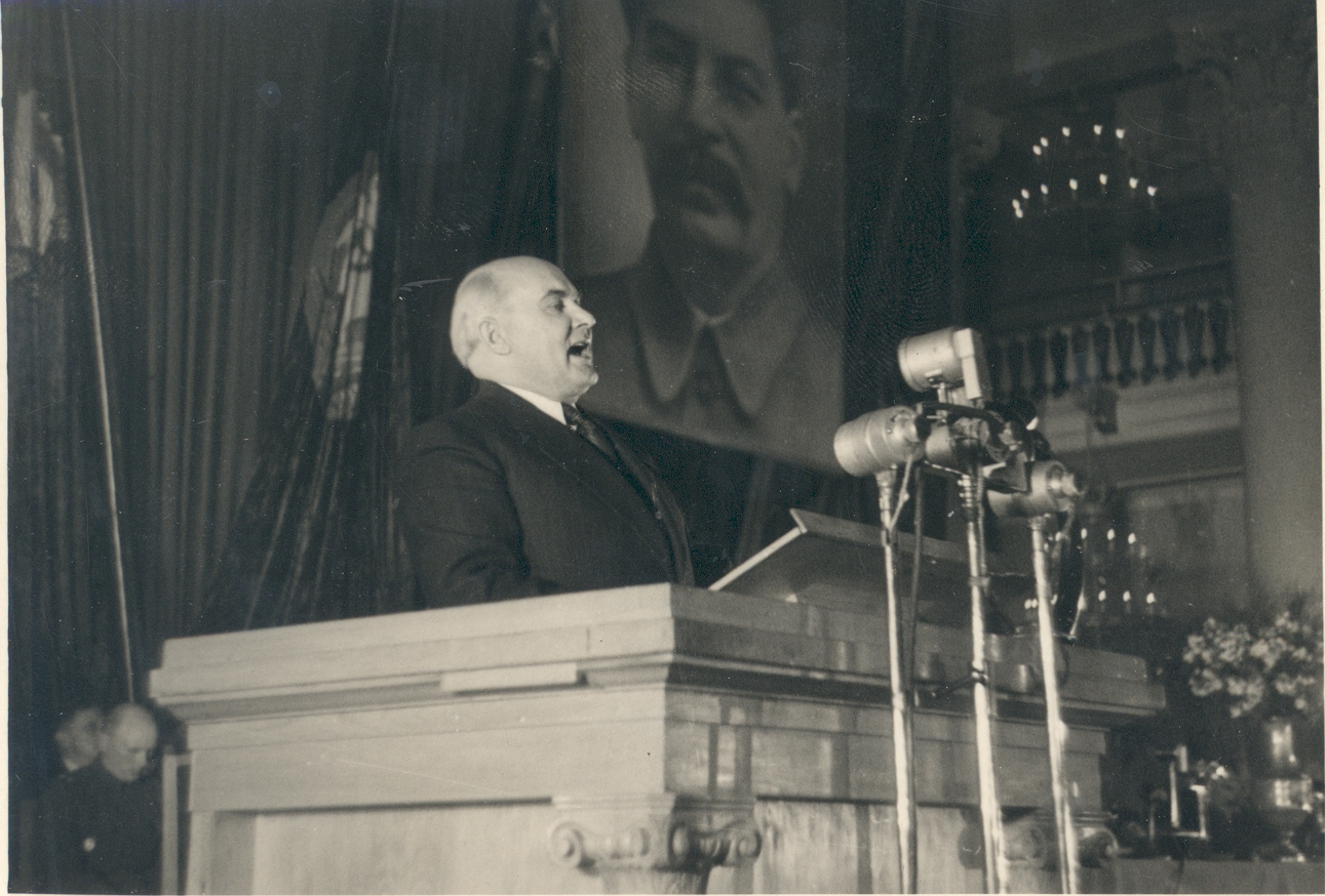 J. Vares-Barbarus [speaking at the joint solemn meeting of the Presidencies and National Commissioners of the Supreme Councils of the Soviets of Estonia, Latvia and Lithuania]