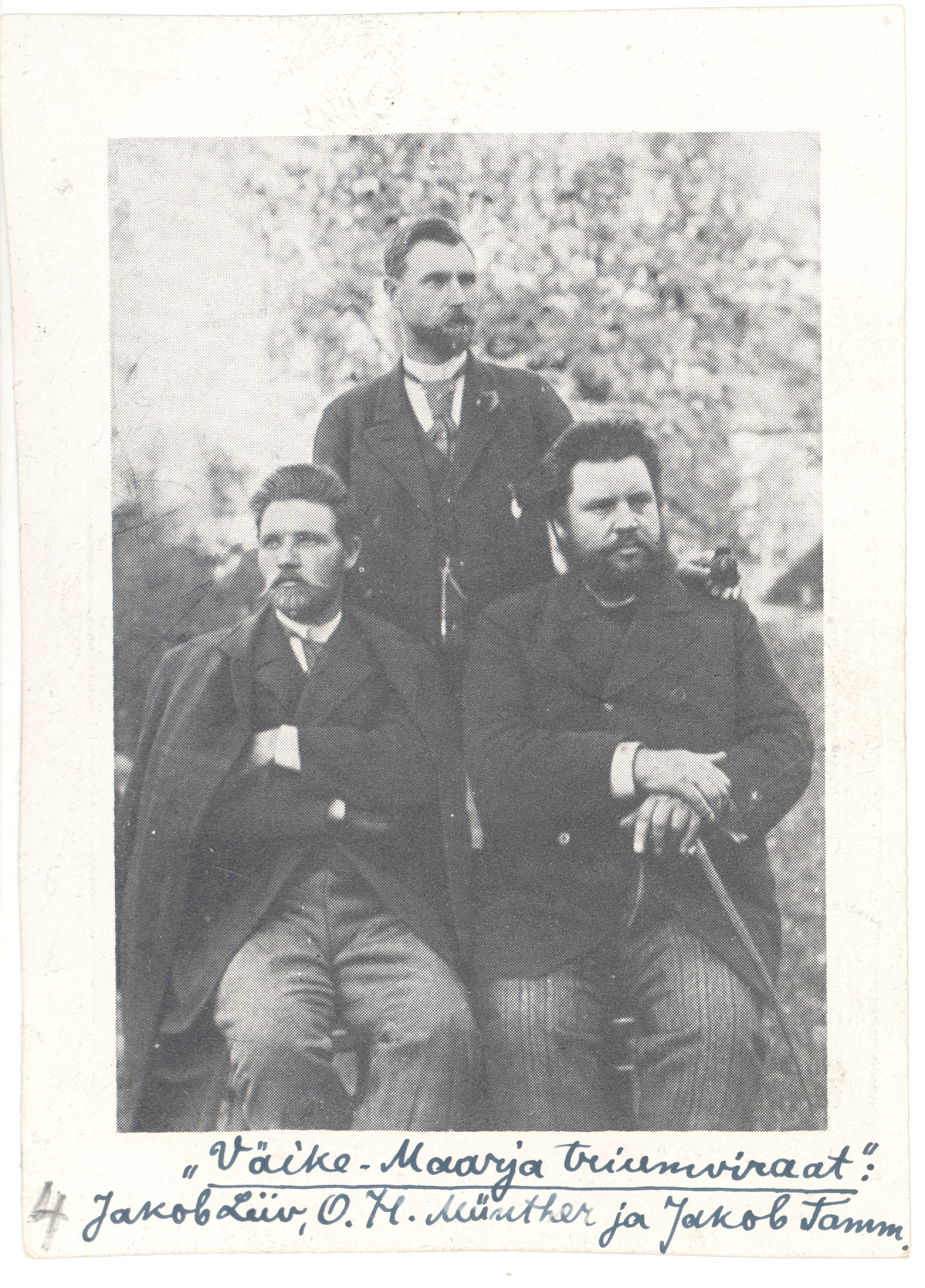 Small-Maarja triumvirate. Jakob Liiv, o. h. Münther and Jakob Tamm
