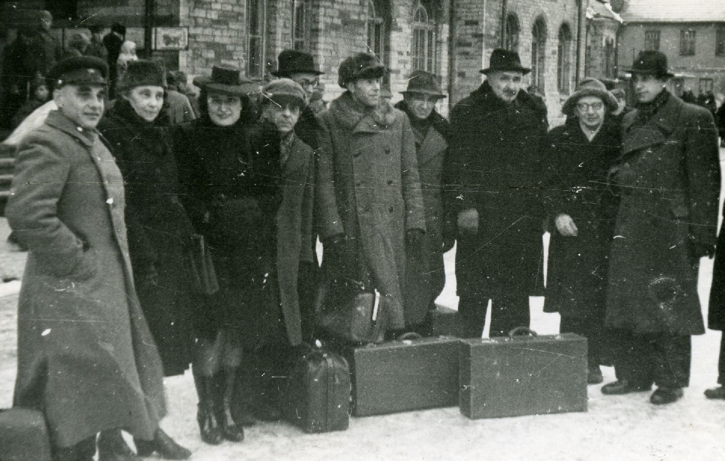 Guests of the I congress of Estonian Soviet writers in one of the recipients at Tallinn Baltic Station nov. 1946