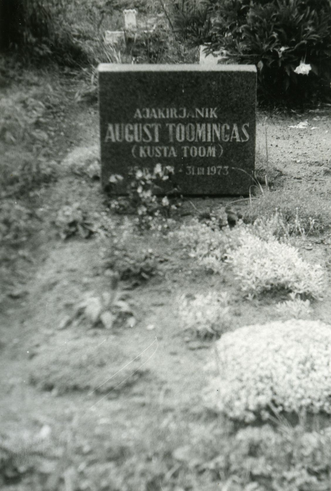 August Toomingas (Kusta Toom) grave on Rõngu cemetery