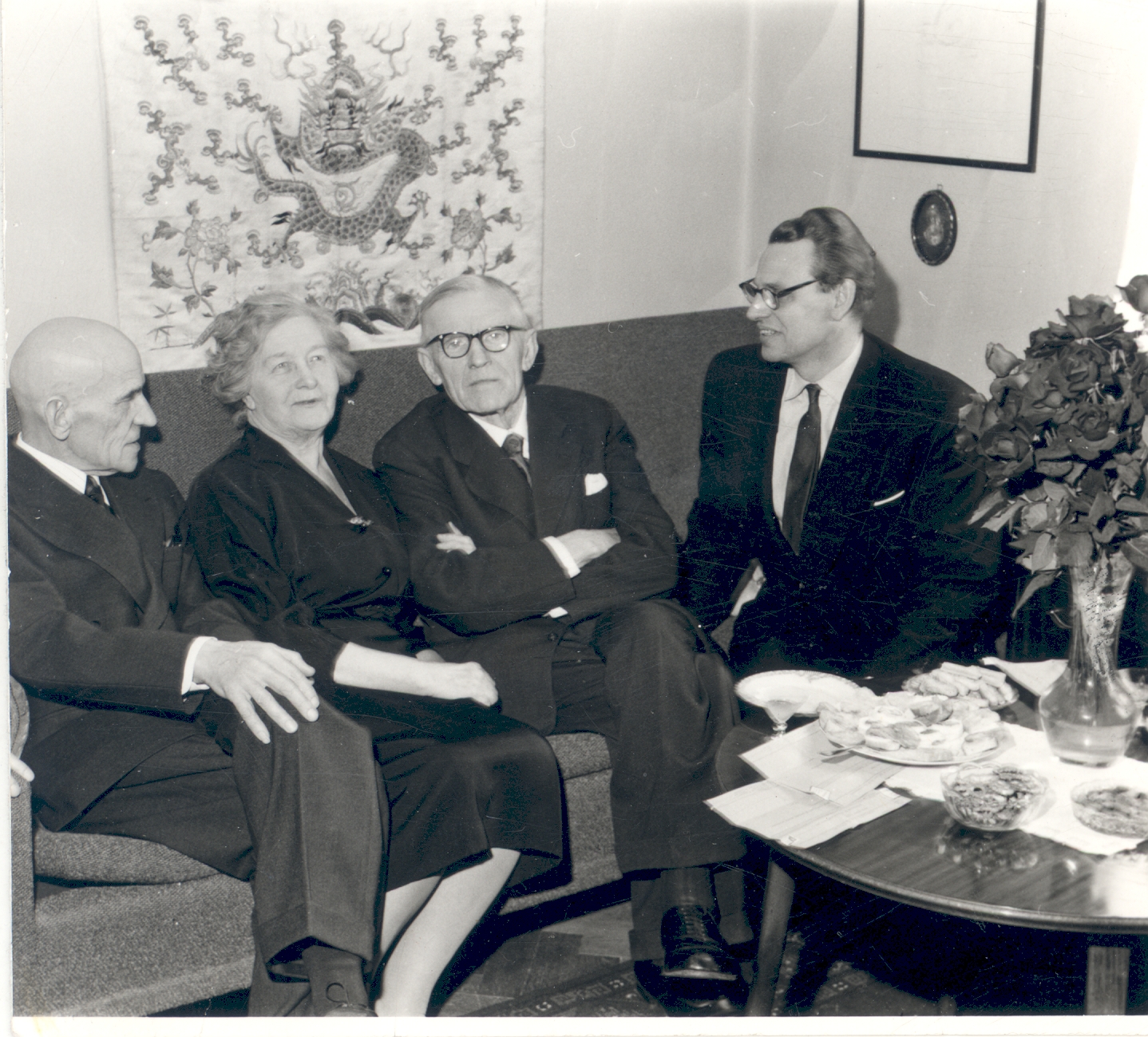 Artur Adson, Marie Under, Jaan Lattik and Ahti Pae 27.03.1958