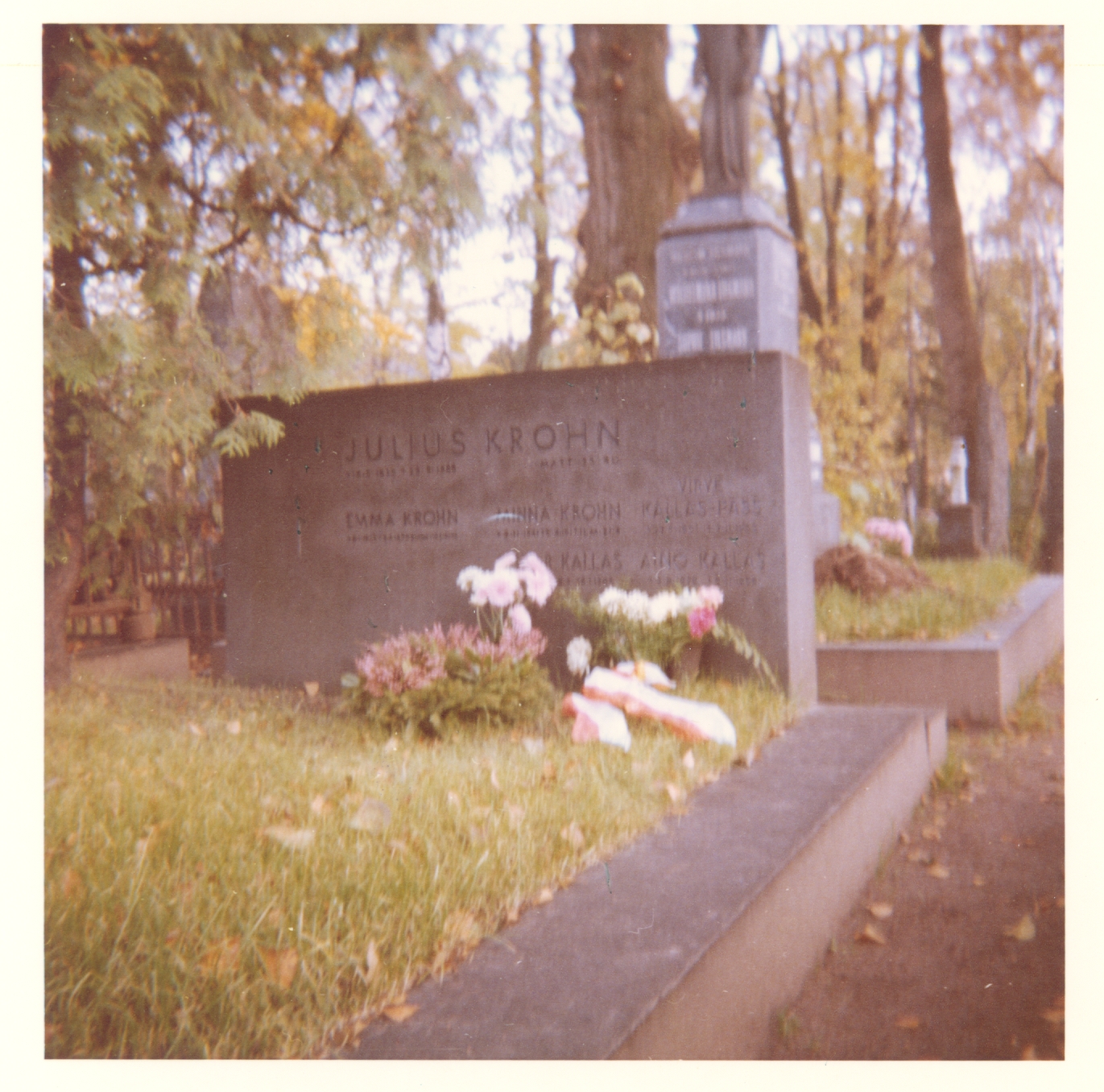 Julius Krohn's family funeral in Helsinki, where Aino Kallas has also been buried