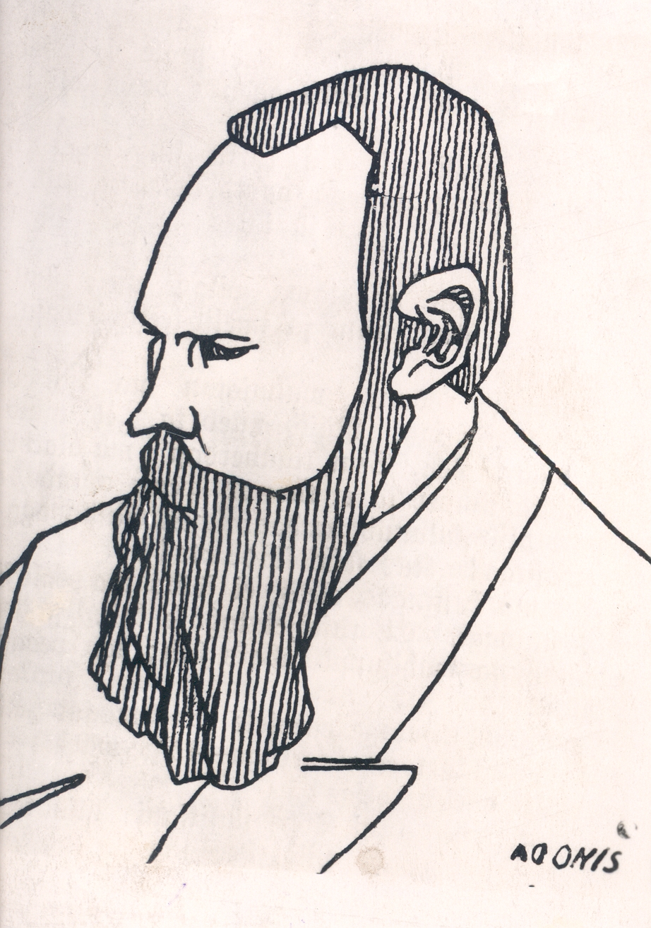 Ernst Peterson-Särgava. J. Vahtra cartoon. Orig. : Kilk 1913, no. 19 (5.x), pp. 19