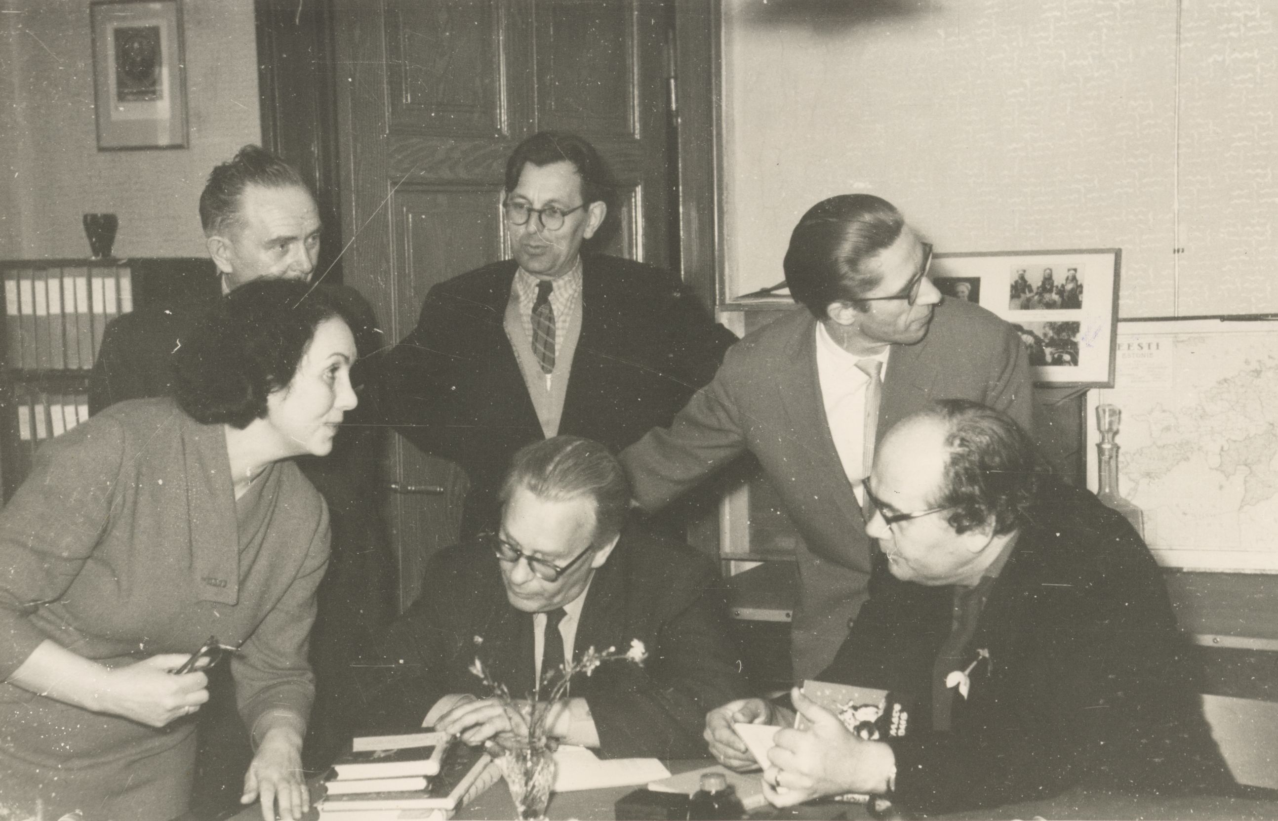 Finnish writers at the Literature Museum 3.04.1959. a