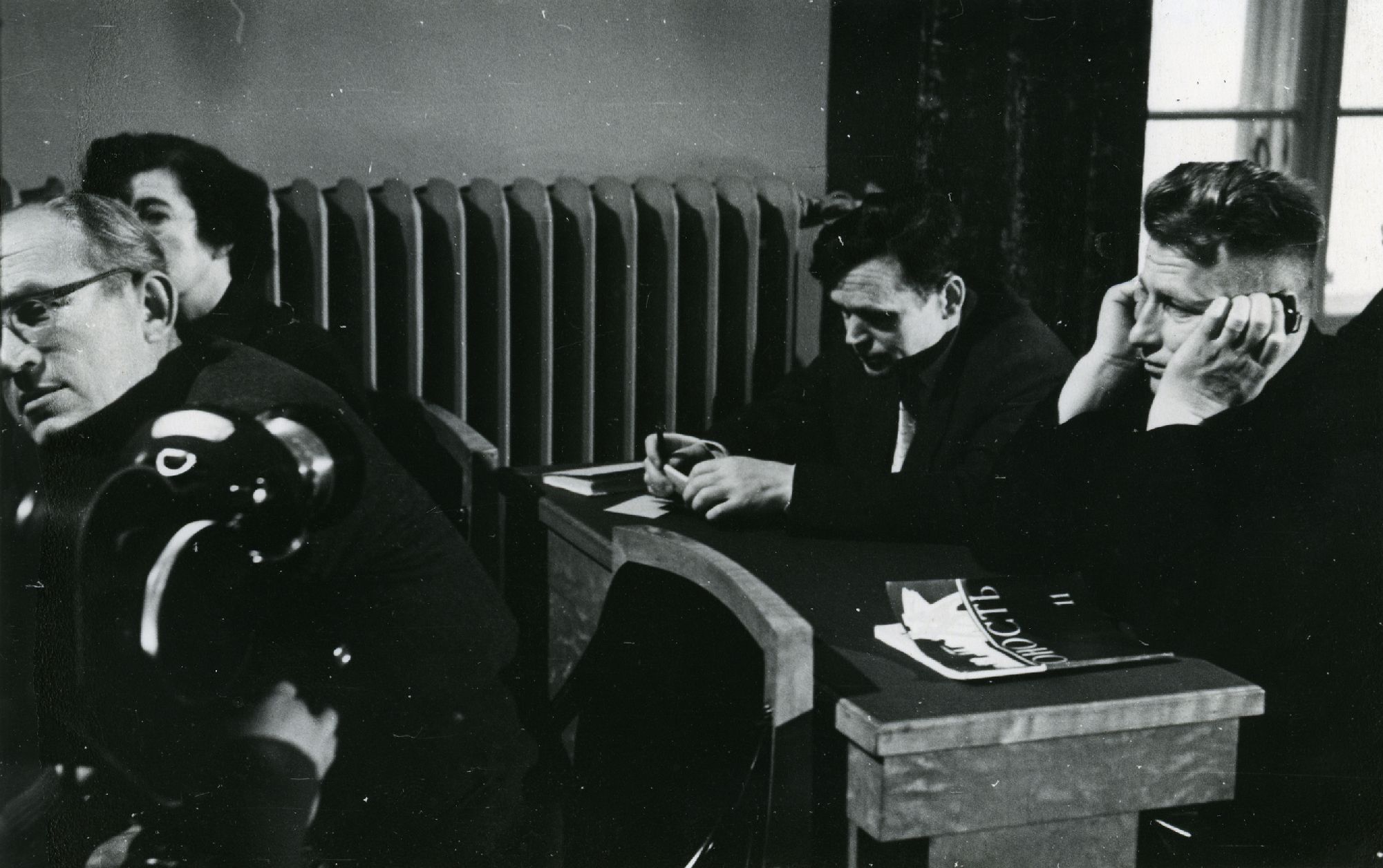 View of the meeting hall of the 4th Congress of the Estonian Union of Writers in 1958. A. Sang, K. Merilaas, V. Gross, etc.