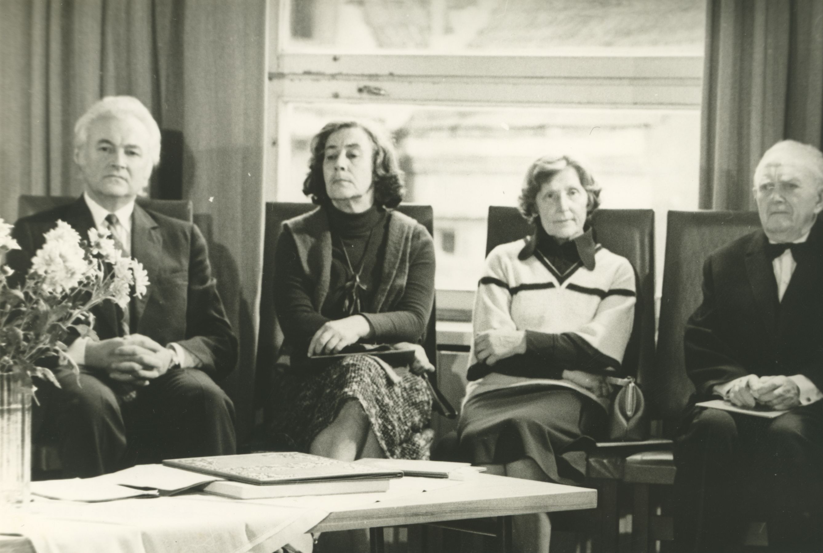 40th anniversary of the founding of the Soviet Union of Estonian Writers in October 1983 - s. Arnold Rüütel, Debora Vaarandi, Minni Nurme and Erni Mouse