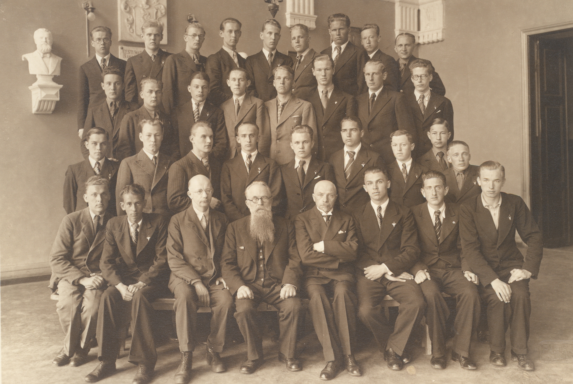 Students of Tallinn Real School. Front vas. 4) Ernst Peterson-Särgava