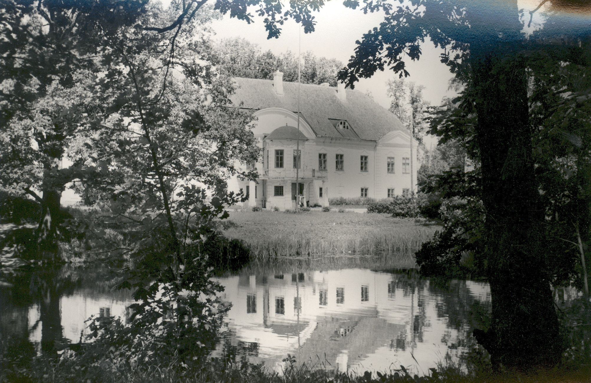 Ahja schoolhouse and the middle lake. 1971