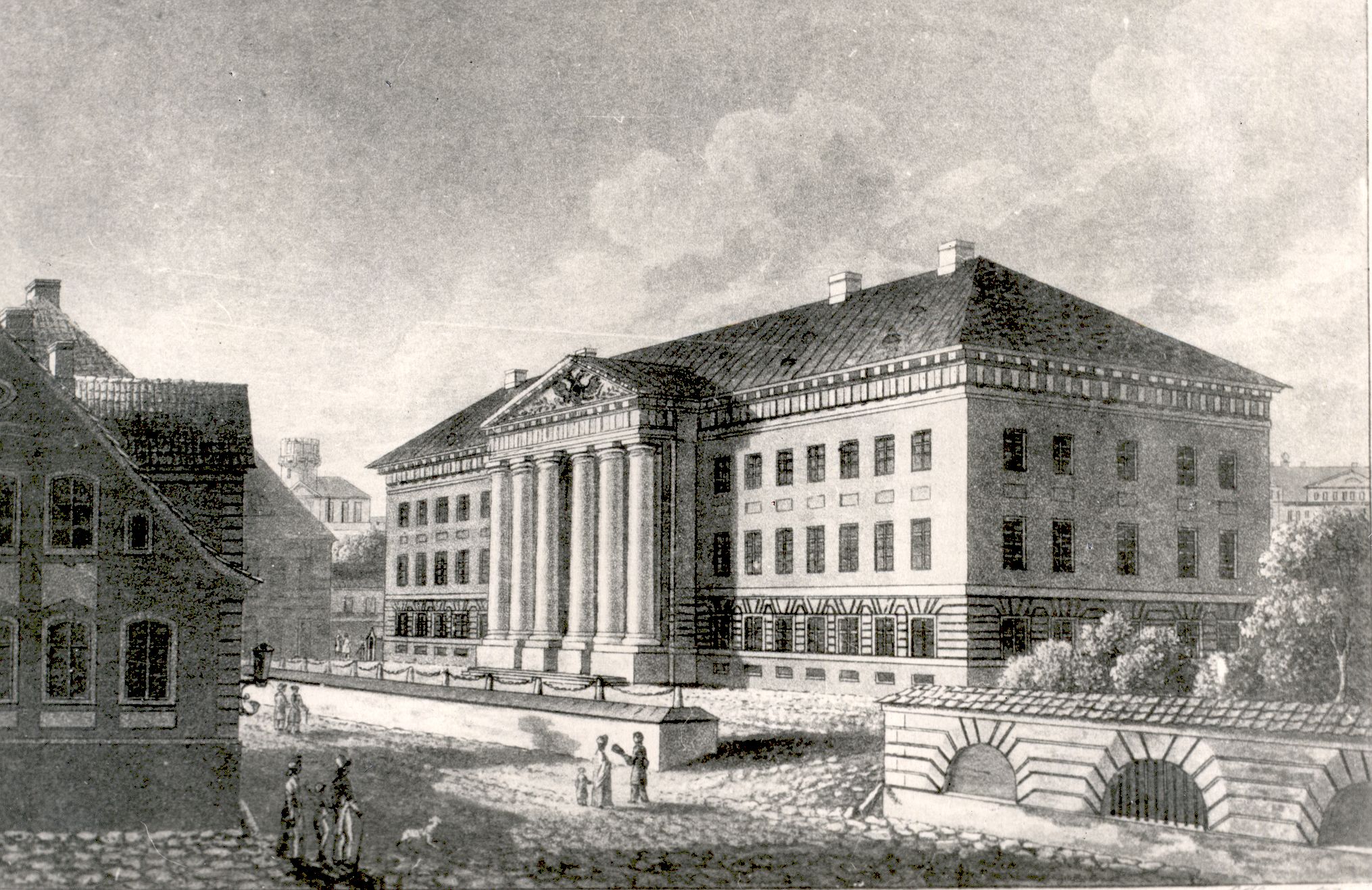 Tartu. The main building of the university. A. m. Hagen Aquantia 1827