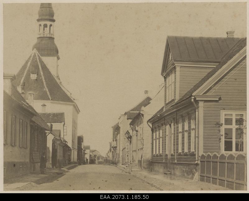 Pärnu King Street, on the left Eliisabeth church without a wing building
