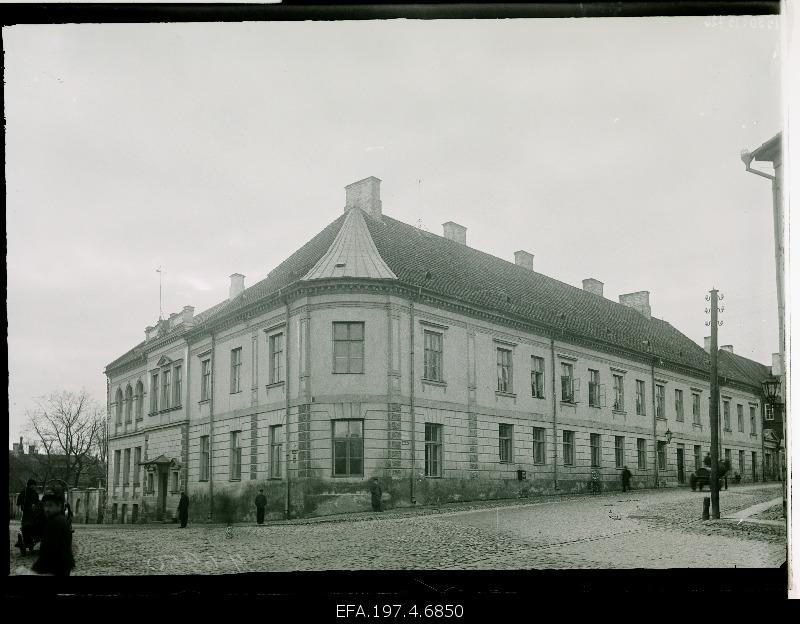 Real school building in the street of Riga in the street of Karlovi.