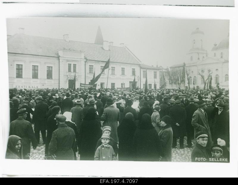 The Workers' 1st May demonstration at the Police Hall.