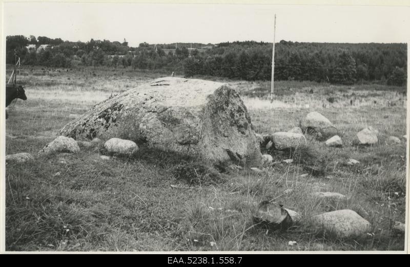 View of the sacrifice stone named Lauritsakivi and Kuusalus