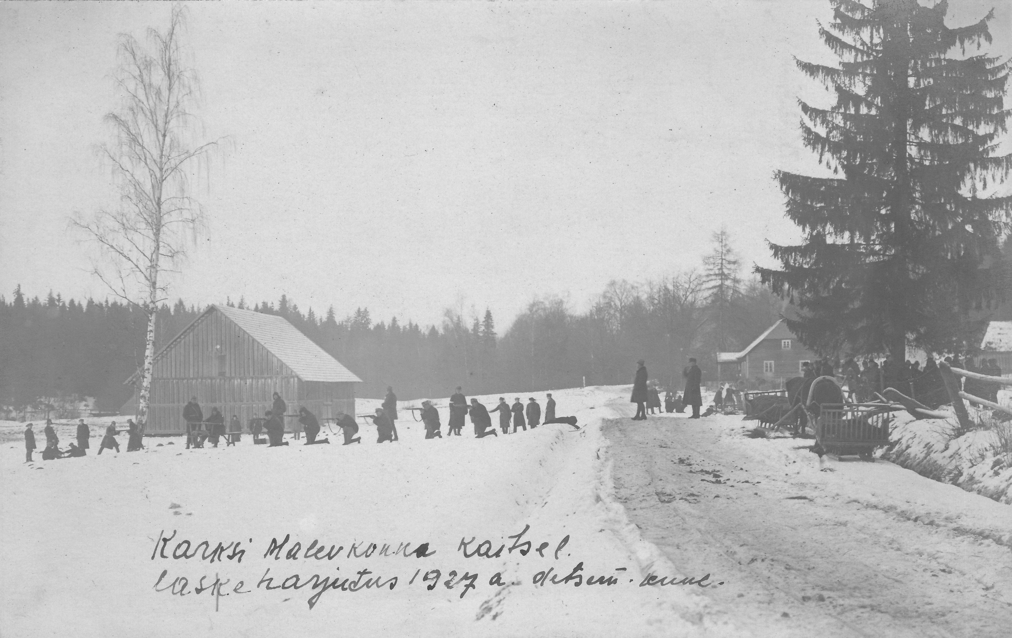 Karksi on the boiler. School exercise in December 1927