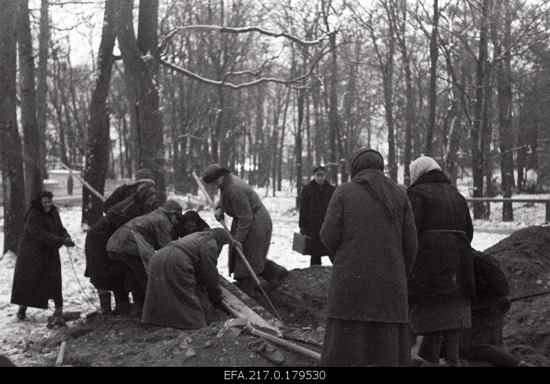 The excavation of the bodies of the Red Armenians fell in 1944 to relocate in the Toomemägi on 19th of November 1944.