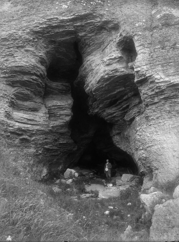 Cave of Stora Förvar with Stone Age settlement, Stora Karlsö, Gotland, Sweden