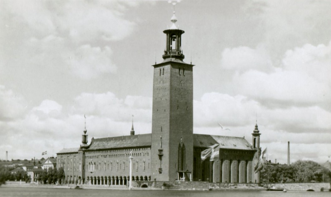 10 Stockholm, Stadshuset 1930-tal - Stockholms stadshus utgiven och publicerad på 1930-talet av sv:Axel Eliassons Konstförlag