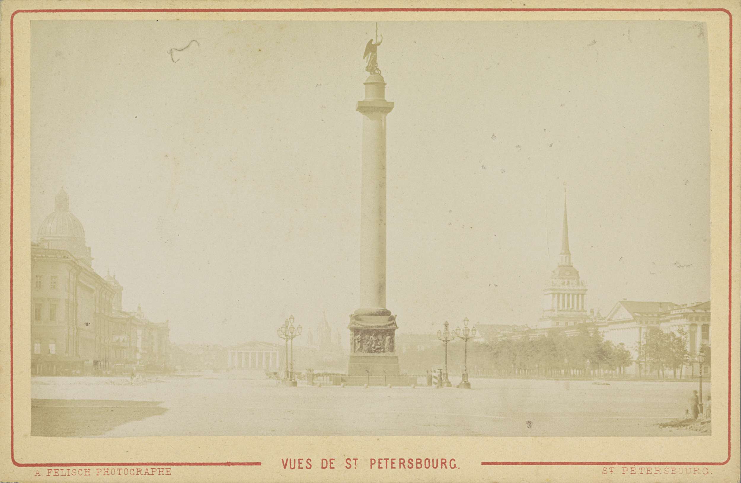 Vues de St. Petersburg., Alexanderzuil en het Plein van de Admiraliteit in Saint Petersburg