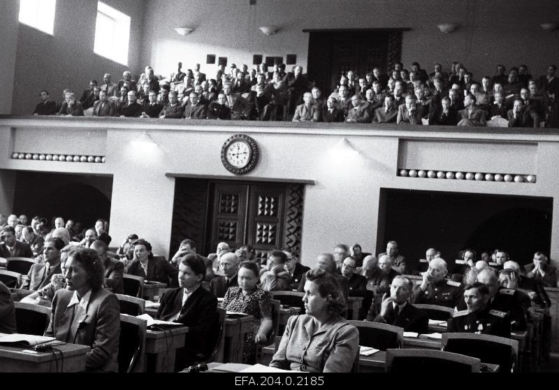 V session of the Supreme Council of the Soviet of Estonia. View of the Chamber.