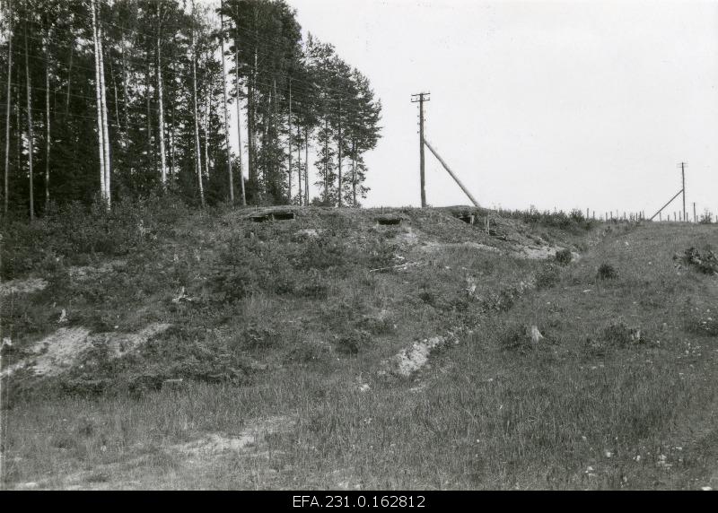 German occupation in Estonia. Guard bunkers at the Valgemetsa railway bridge.