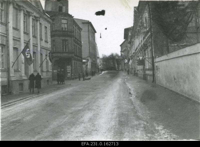 German occupation in Estonia. On the 25th Anniversary of the Republic of Estonia Lai Street.