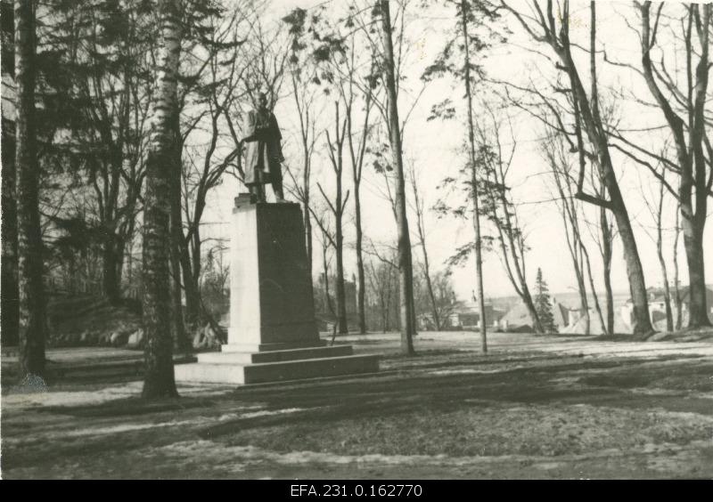 German occupation in Estonia. The monument of the historian and national figure Villem Reiman on Toomemägi.