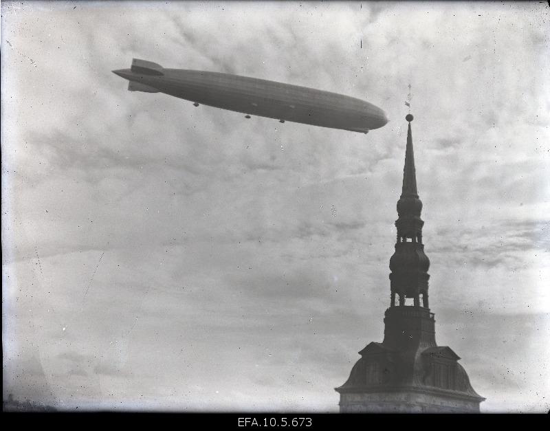 The ceplay Graf Zeppelin over Tallinn.