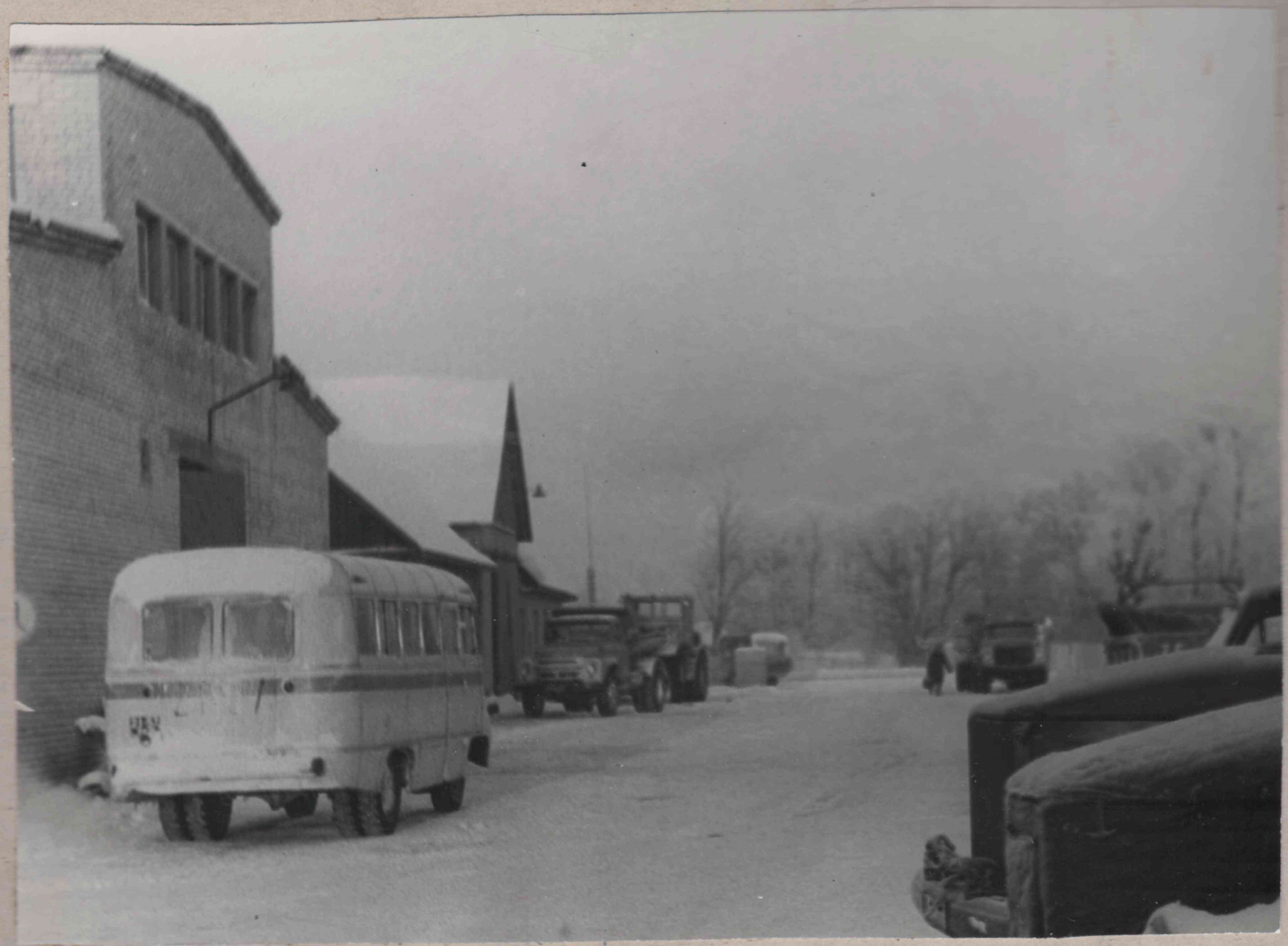 First bus at the courtyard of TA-6 workshop