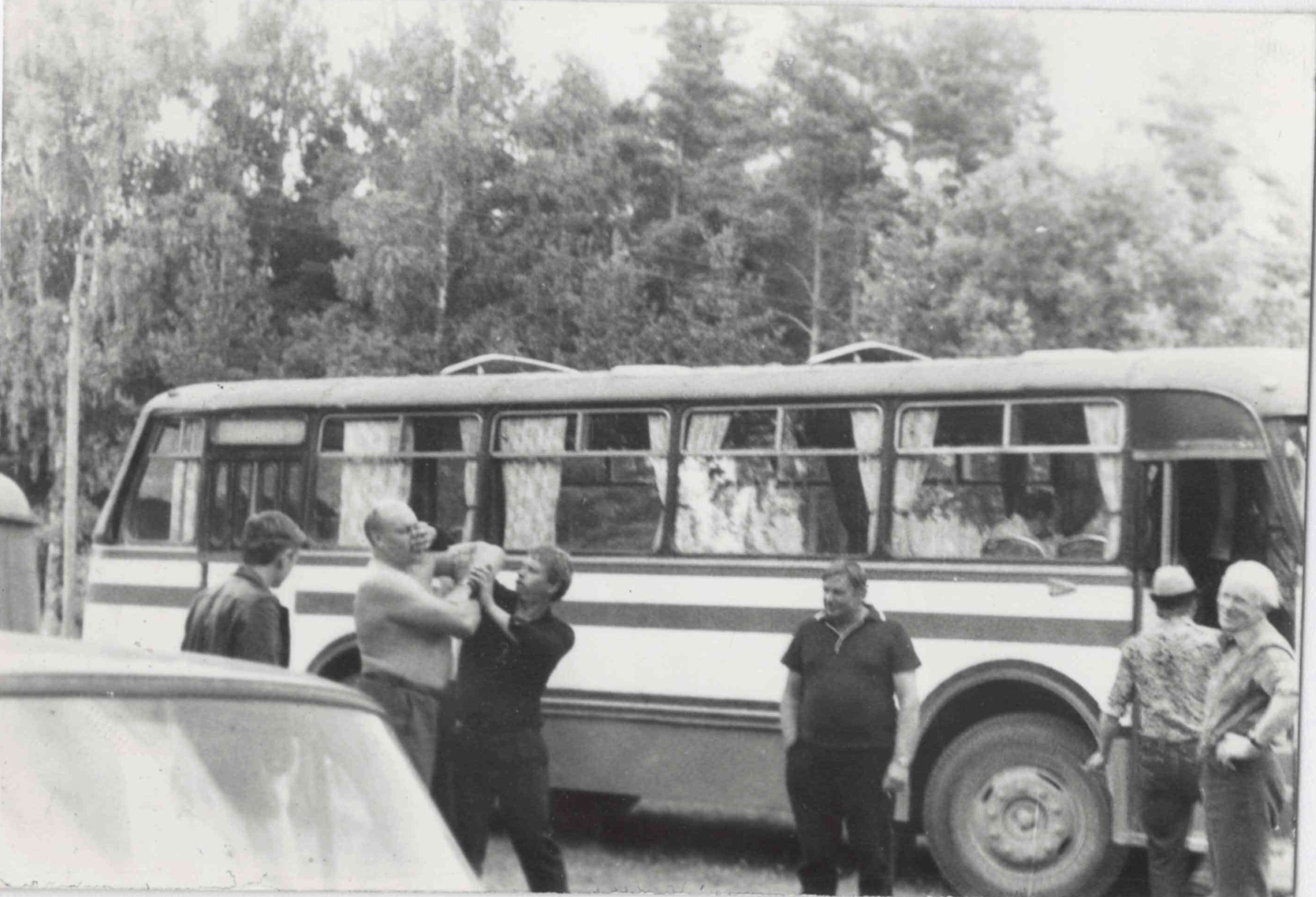 Silotegijad with bus in Latvia
