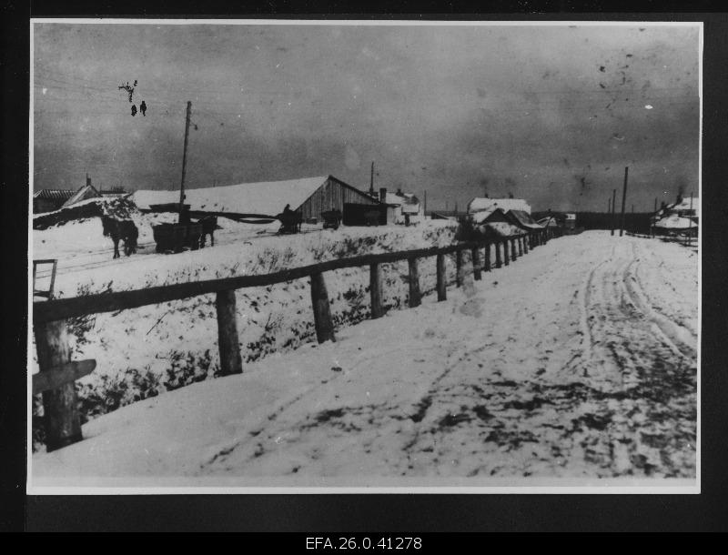 Near the Kukruse mining. On the left horse transport and warehouse, behind workplaces.