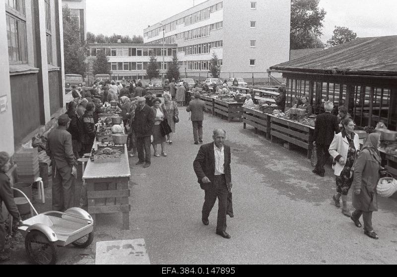 View of the market in Jõhvis.