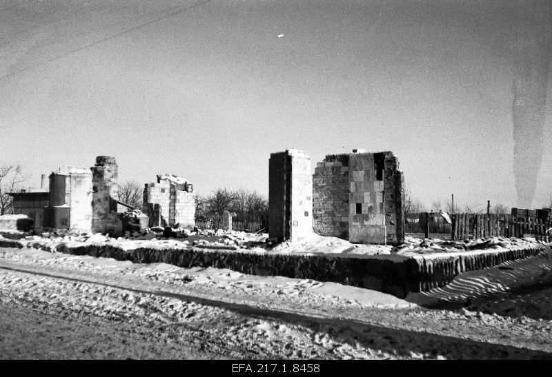 The ruins of residential buildings in Antslas.