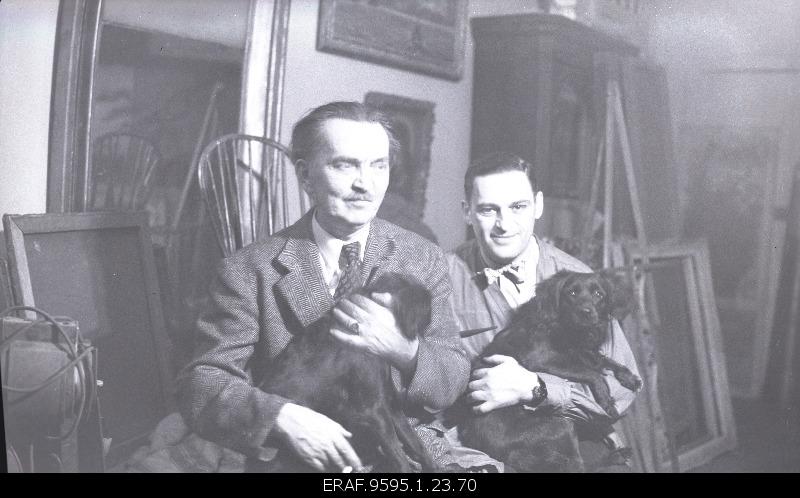 George Sepp and his dear with dogs