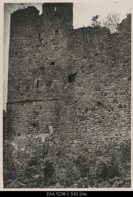 The outer wall of Haapsalu Castle probably in 1927, repro photo
