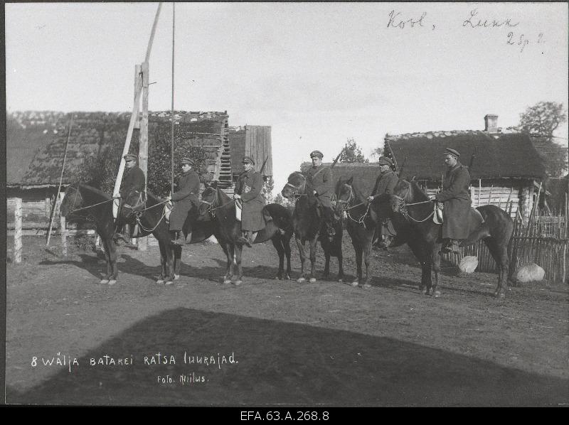 War of Liberty. 2.The arcticle knee. Outdoor batteries no.8 wheelbarrows on horses. 4th battery commander, Leutnant Teophil Lukk.