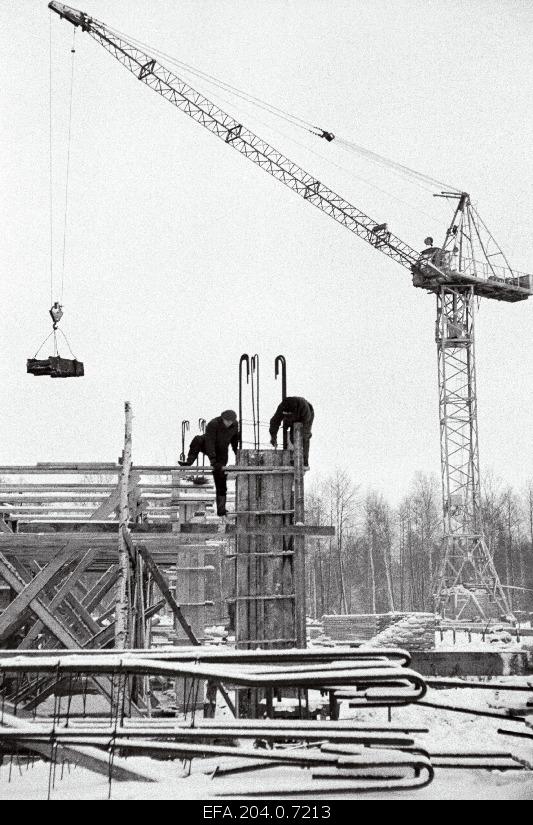 Construction of the heat power plant in the peat industry in Tootsi.