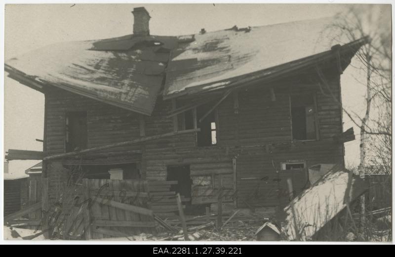 The house destroyed in the War of Independence near the Narva market
