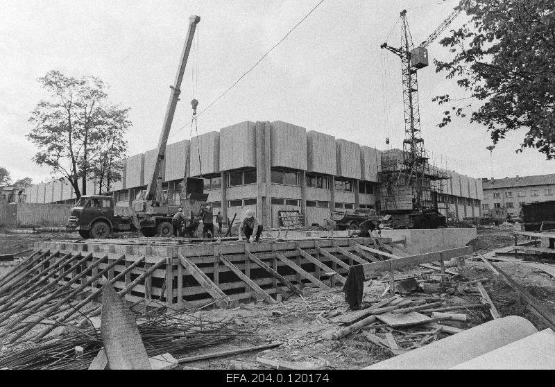 View of the construction of the Estonian Scientific Library of the University of Tartu.
