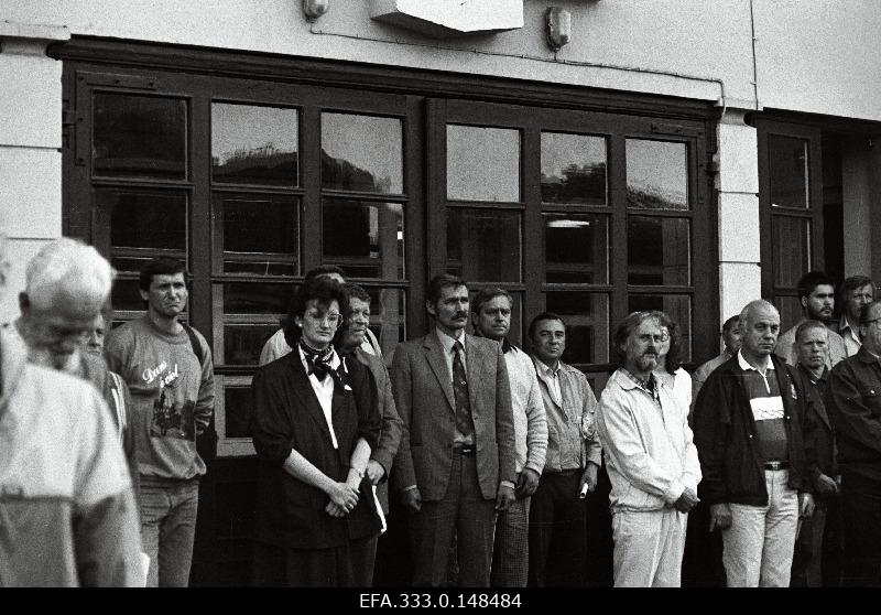 Coachers of the Estonian Football Union at the opening of the 50th anniversary of the first meeting of Estonian and Latvian Football National Assembly at Kadrioru Stadium.
