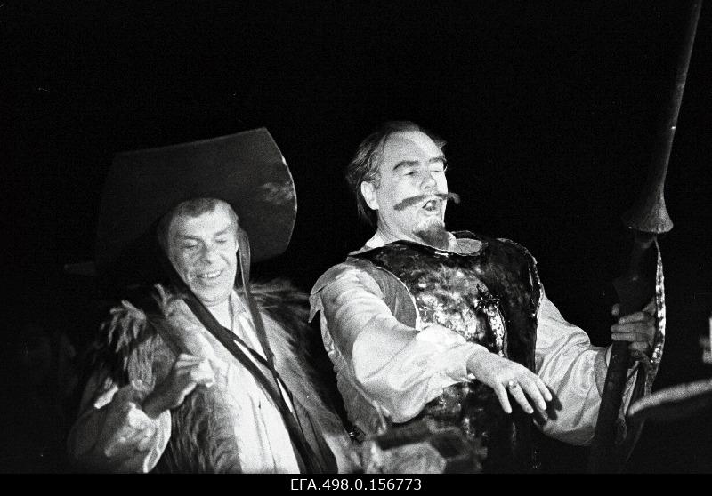 The scene of m. Leigh’s musical “Man from La Mancha” Rat “Estonia”. Don Quiote - Georg Ots (best) and Sancho Panza - Endel Pärn.