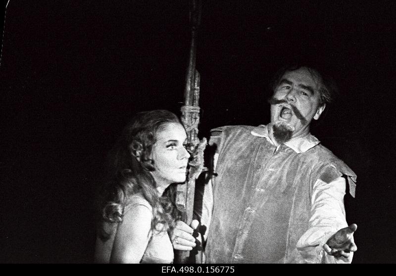 The scene of m. Leigh’s musical “Man from La Mancha” Rat “Estonia”. Dulcinea - Helgi Sallo and Don Quiote – Georg Ots.