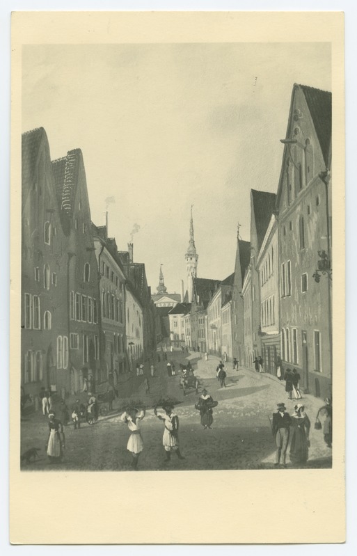 J.Han, Viru Street ca. 1831, view towards Raekoja.