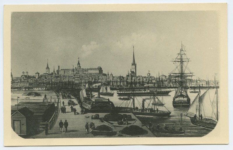 L.H.Petersen, "Der Hafen von Reval", behind the city beauty.
