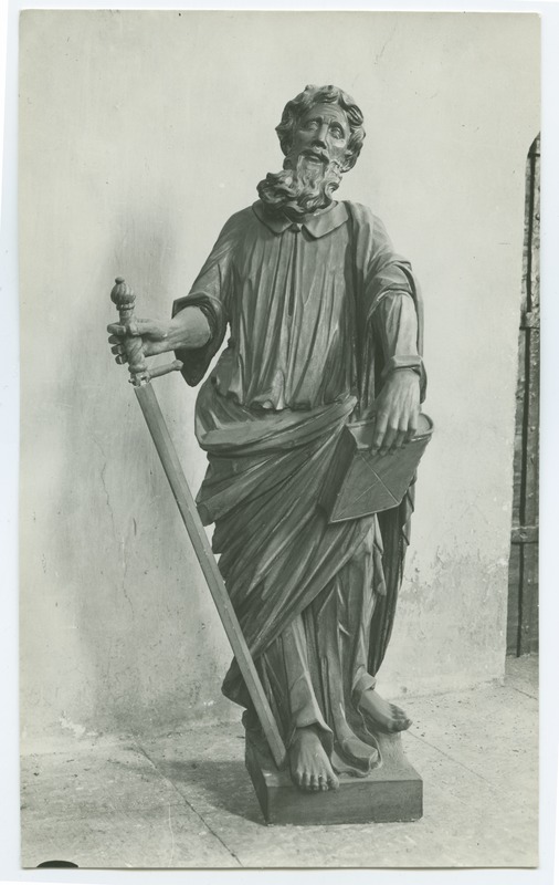 Apostle Paulus, wooden sculpture in Tallinn Toom Church.