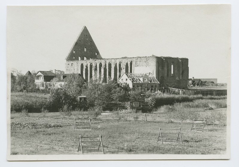 The ruins of the Pirita monastery, at the forefront of the monastery's backyard.
