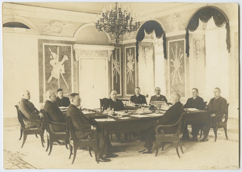 State Senior Konstatin Päts and the Government of the Republic of Estonia Toompea Castle in White Hall at the table