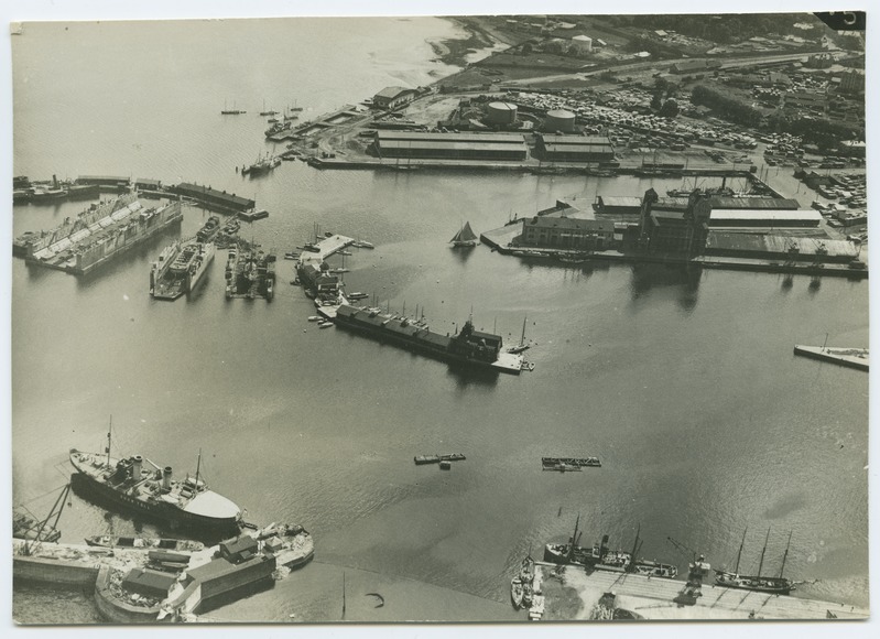 Tallinn, view of the merchant port from a bird flight.