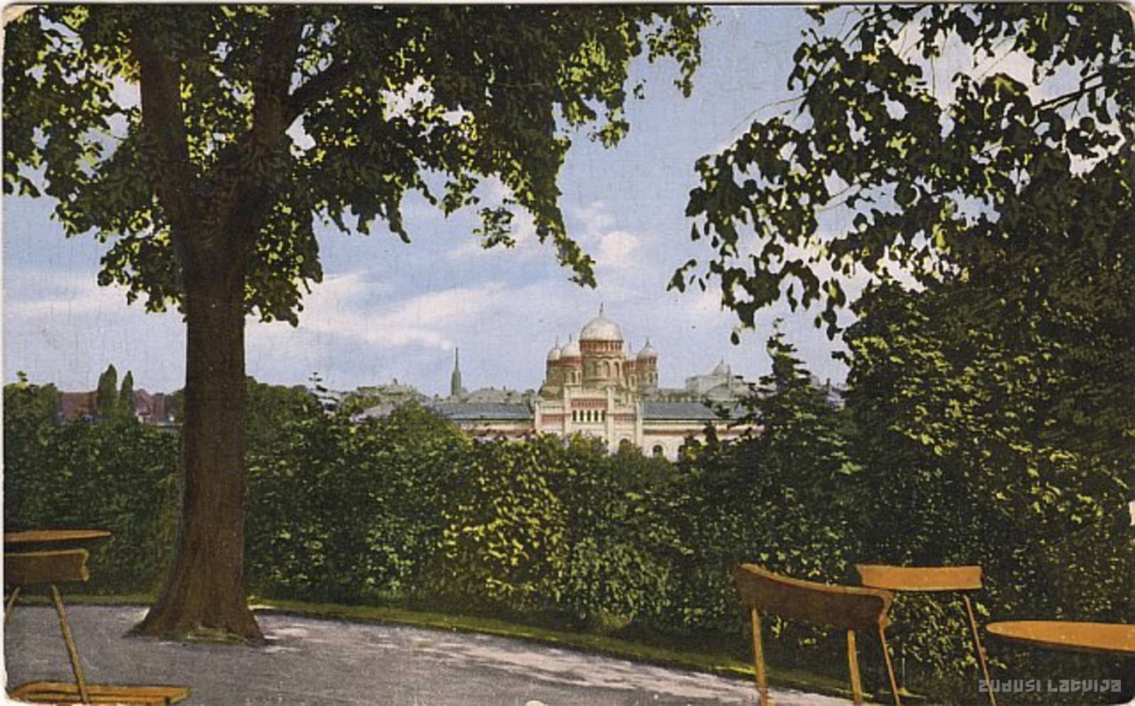 Riga. View of Bastioya Mountain, Riga from Bastejkalna