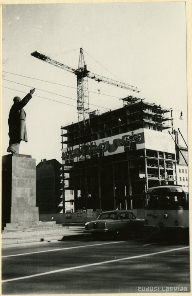 Riga. Construction of the hotel "Latvija"